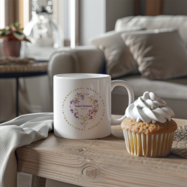Floral Female Sign Women's Day March 20 Large Coffee Mug (Creator Uploaded)