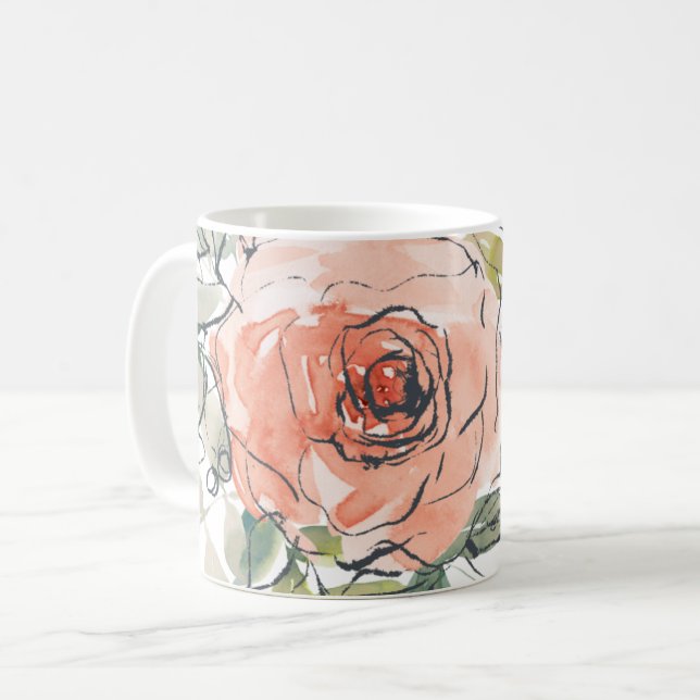 Floral Feminine Mug for Her (Front Left)