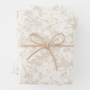 Floral Field (Ivory - Champagne) Wrapping Paper Sheet