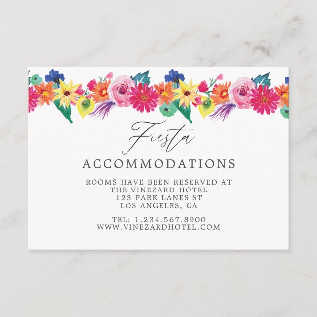 Floral Fiesta Accommodations Enclosure Card (Front)