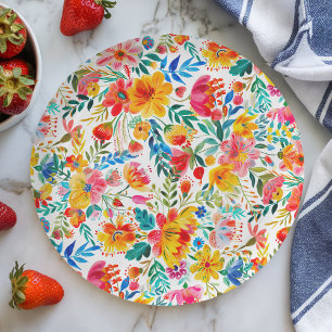 Floral Fiesta Baby Shower Paper Plate