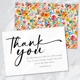 Floral Fiesta Baby Shower Thank You Card