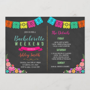 Floral fiesta bachelorette Itinerary invitation