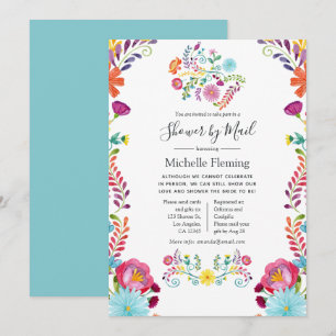 Floral Fiesta Bridal or Baby Shower by Mail Invitation