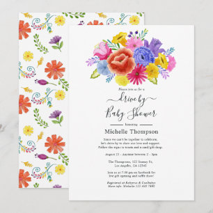 Floral Fiesta Drive By Bridal or Baby Shower Invitation