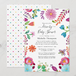 Floral Fiesta Drive By Bridal or Baby Shower Invitation