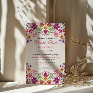Floral Fiesta Nuestra Boda Spanish Wedding Invitation