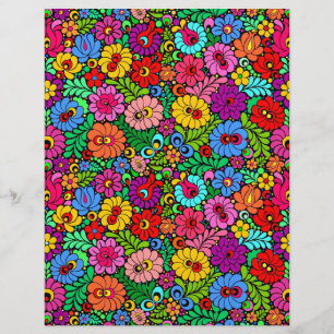 Floral Fiesta scrapbook paper 8.5x11