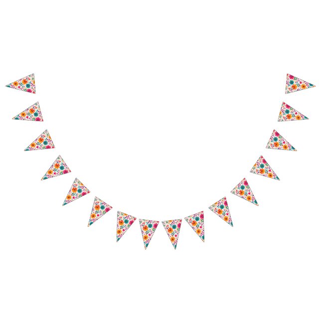 Floral Fiesta Spanish Birthday Party Pattern Bunting (All)