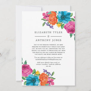 Floral Fiesta Wedding Reduced Guest List Announcement