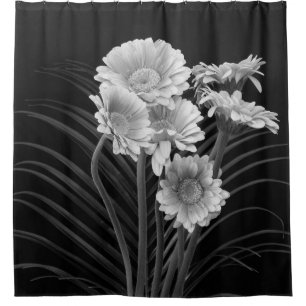 Floral fine art still life detailed monochrome mac shower curtain