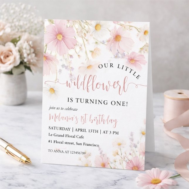 Floral First Birthday Invitation (Creator Uploaded)