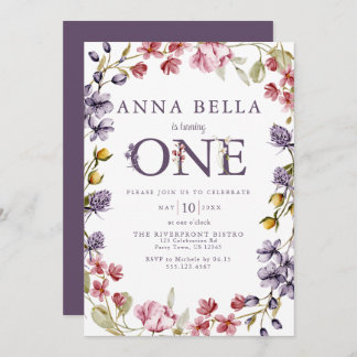 Floral First Birthday Invitation