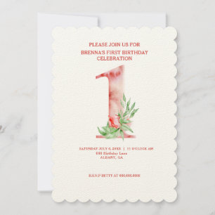 Floral First Birthday Invites - Custom Watercolor!