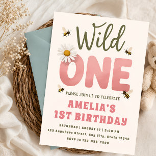 Floral First Birthday Party Invite