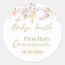 Floral First Communion Stikers, Girl