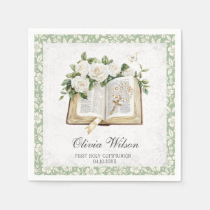 Floral First Holy Communion Paper Napkin