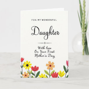 Floral First Mothers Day Daughter Card