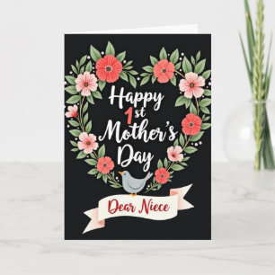 Floral First Mothers Day Niece Card