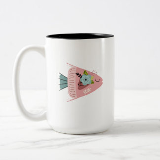 Floral Fish Illustration Mug