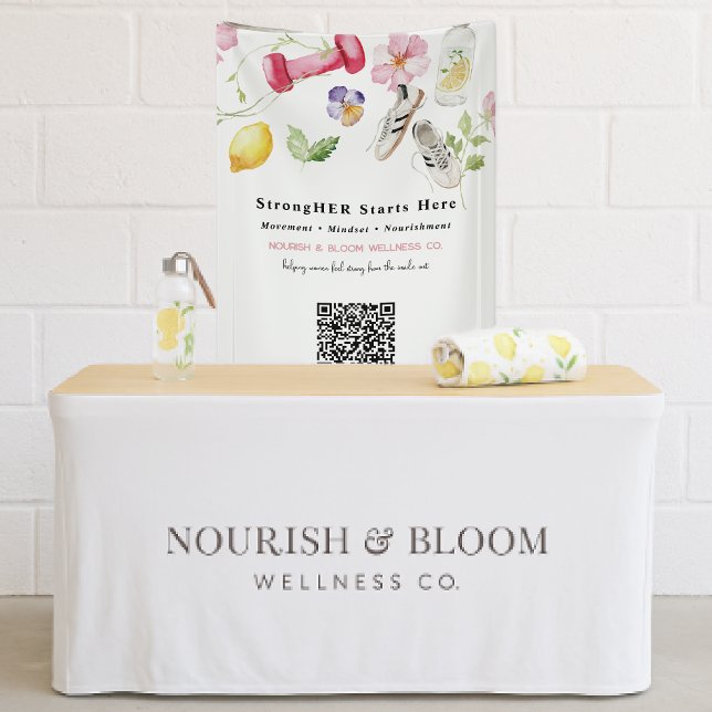 Floral Fitness | Wellness QR Code Branding Banner (Creator Uploaded)