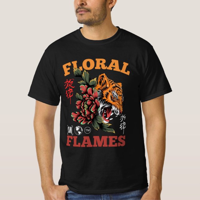Floral Flames Graphic T-shirt (Front)
