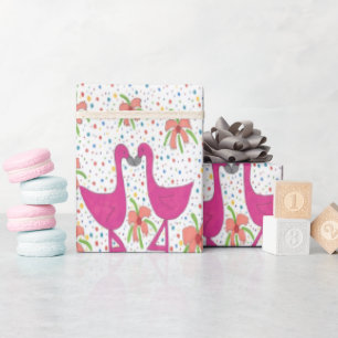 Floral Flamingo Fiesta Wrapping Paper
