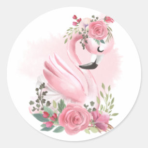 Floral Flamingo Stickers 