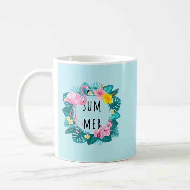 Floral Flamingo Summer Bliss  Coffee Mug (Left)