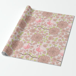 Floral Flamingo Wrapping Paper