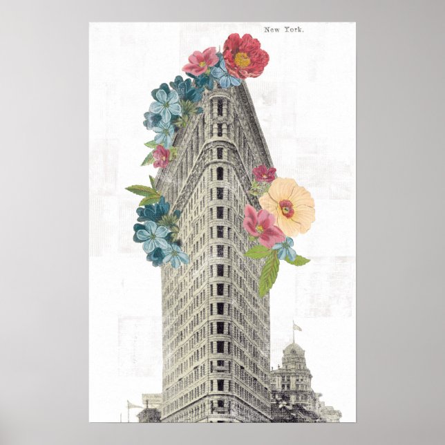Floral Flat Iron | New York, NY Poster (Front)