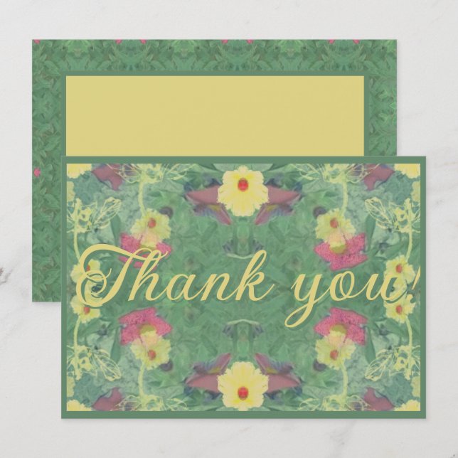 Floral Flat Thank You Card (Front/Back)