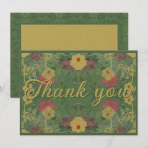 Floral Flat Thank You Card