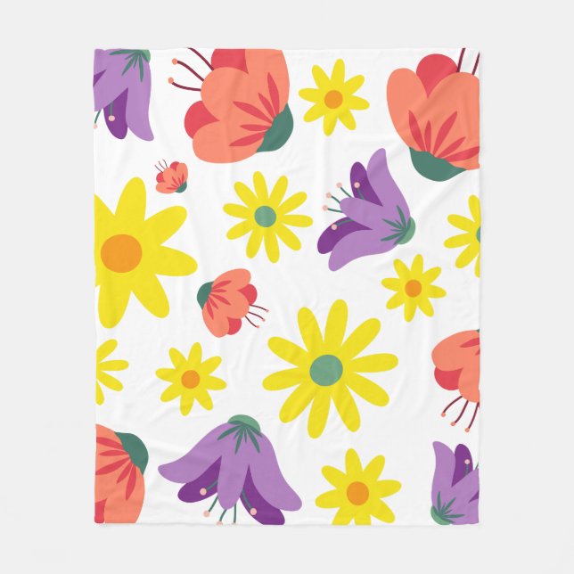 Floral  fleece blanket (Front)