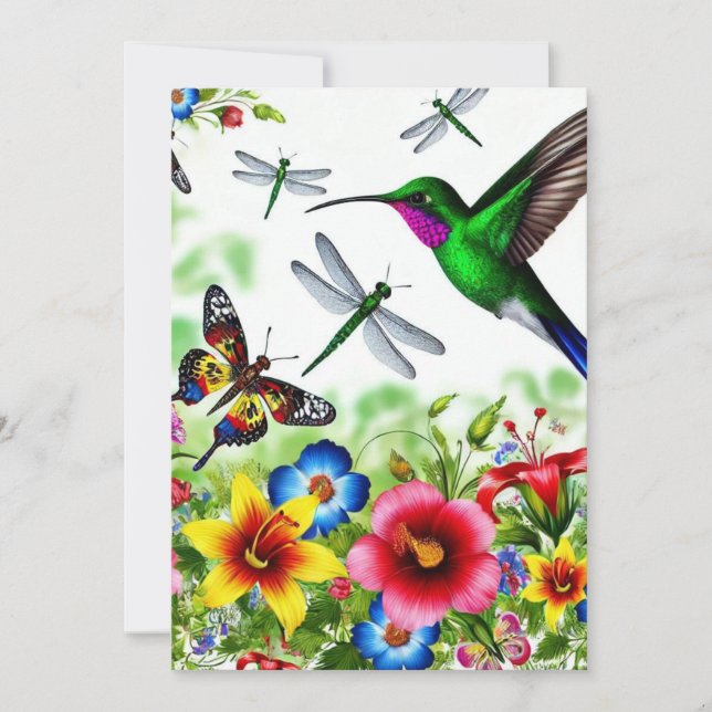 Floral Flight Symphony Thank You Card (Front)
