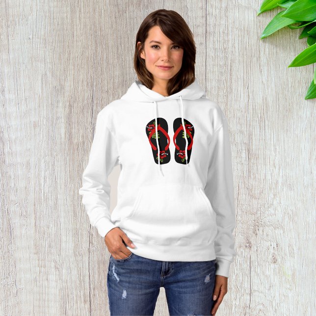 Floral Flip Flops Womens Hoodie (Creator Uploaded)