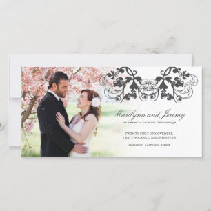Floral Flourish 03 Wedding Announcement Photo Card
