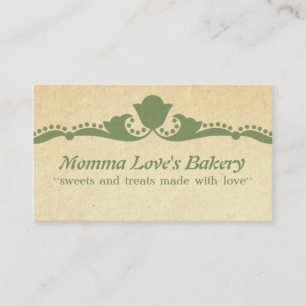 Floral Flourish Business Card, Green Calling Card