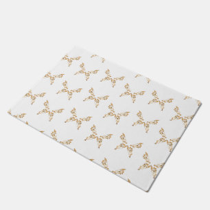 Floral flourish butterflies doormat