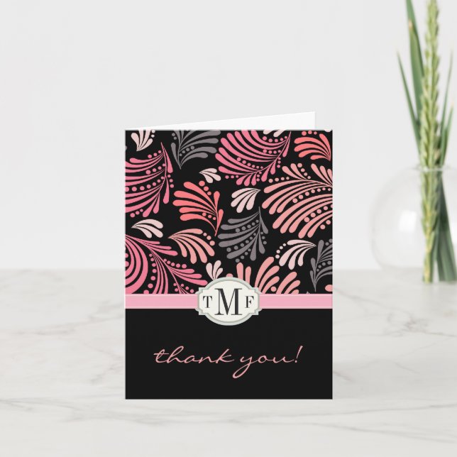 Floral Flourish Monogram Thank You (Front)