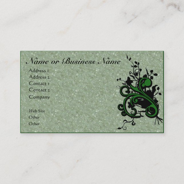 Floral Flourish & Parchment Business Profile Card (Front)