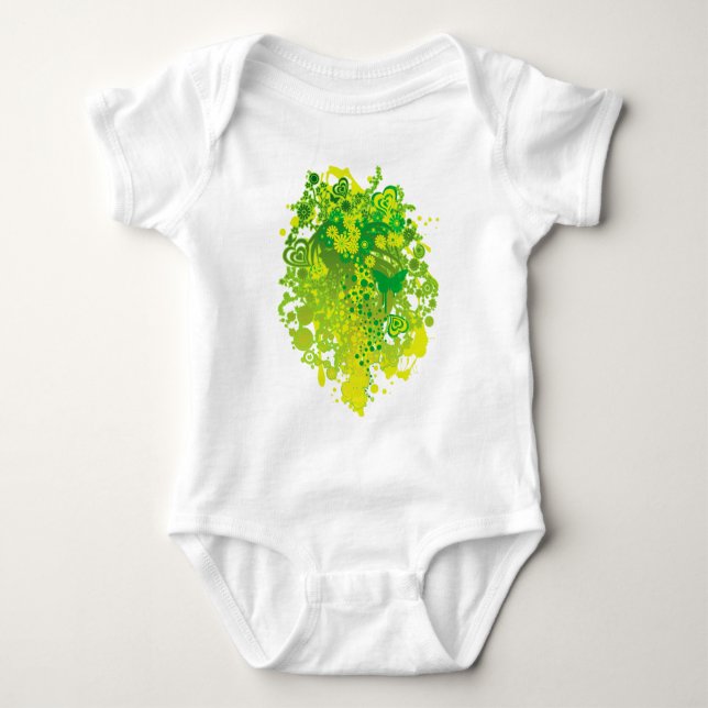Floral_Flow Baby Bodysuit (Front)