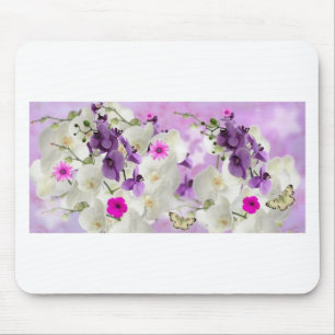 floral flower blossoms vines orchids plant bloom mouse mat
