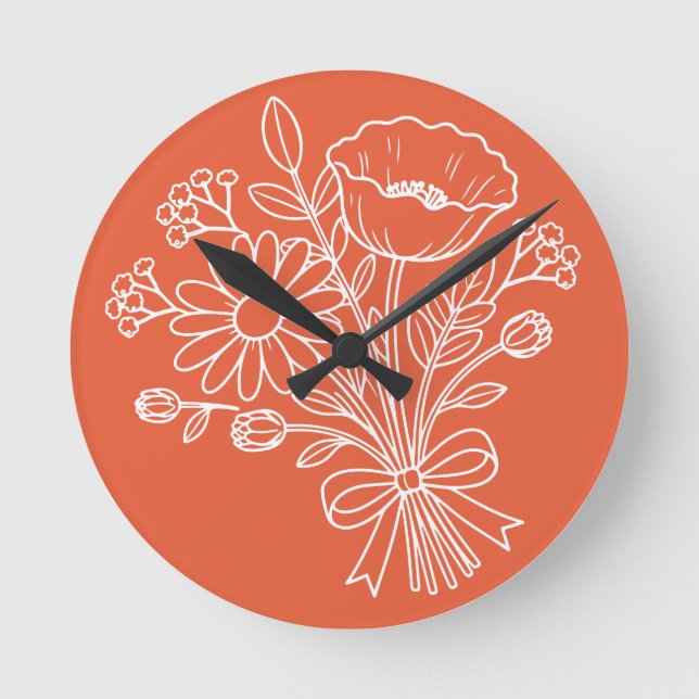 Floral Flower Clock Design (Front)