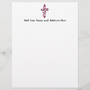 Floral/Flower Cross Customised Letterhead