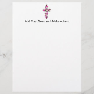 Floral/Flower Cross Customised Letterhead