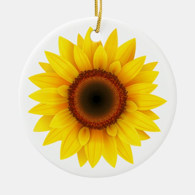 Floral ,Flower ,Garden ,Womens Fall , Sunflower Ceramic Tree Decoration (Front)