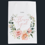 Floral Flower Girl Pink Watercolor Wreath Wedding Medium Gift Bag<br><div class="desc">A pretty,  pink watercolor wreath flower girl gift bag. Copyright Elegant Invites,  all rights reserved.</div>