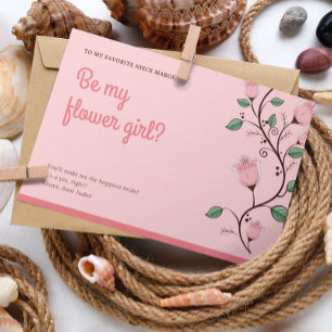 Floral Flower Girl Wedding Card
