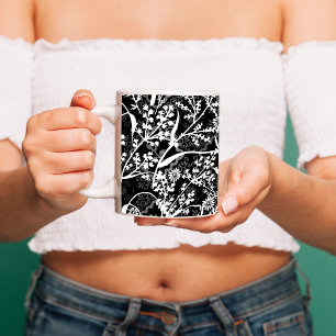 Floral Flower Grayscale Coffee Mug